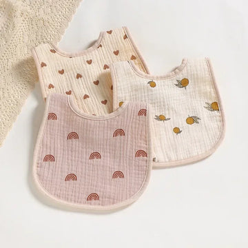 Popxstar Cotton Soft Baby Bibs Infant Muslin Bib for Newborn Burp Cloths Bandana Scarf Kids Boys Girls Feeding Saliva Towel